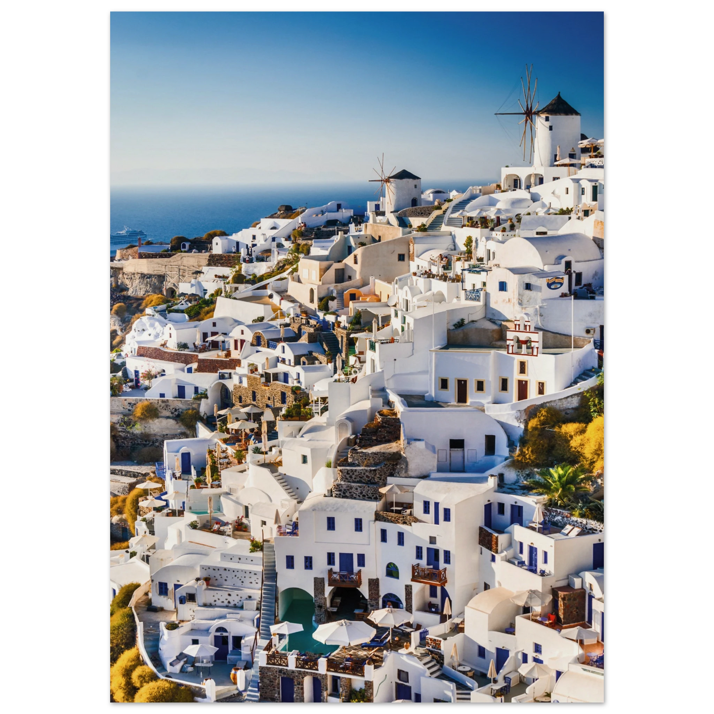 Whitewashed Building of Mykonos Poster 50x70 cm 20x28″ No Border