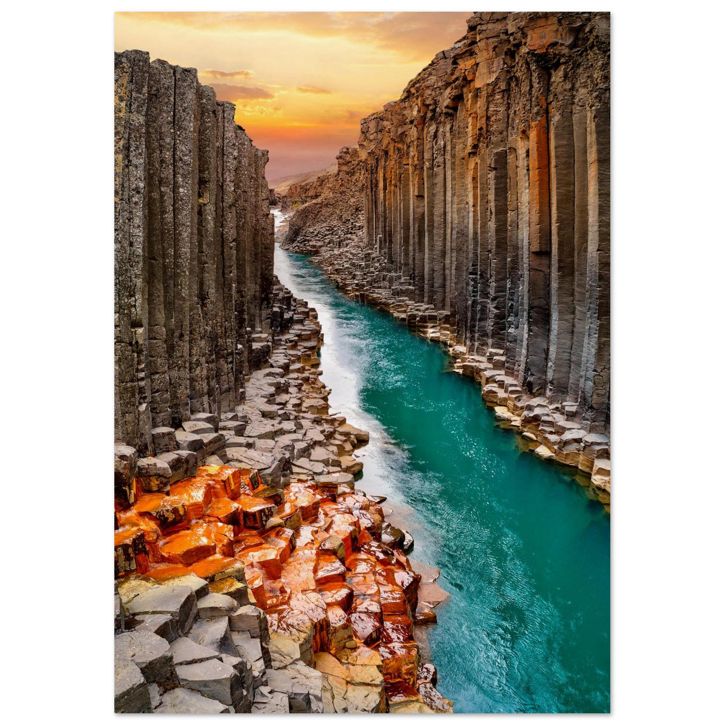 Iceland Rock Walls Poster 21x29.7 cm 8x12" No Border