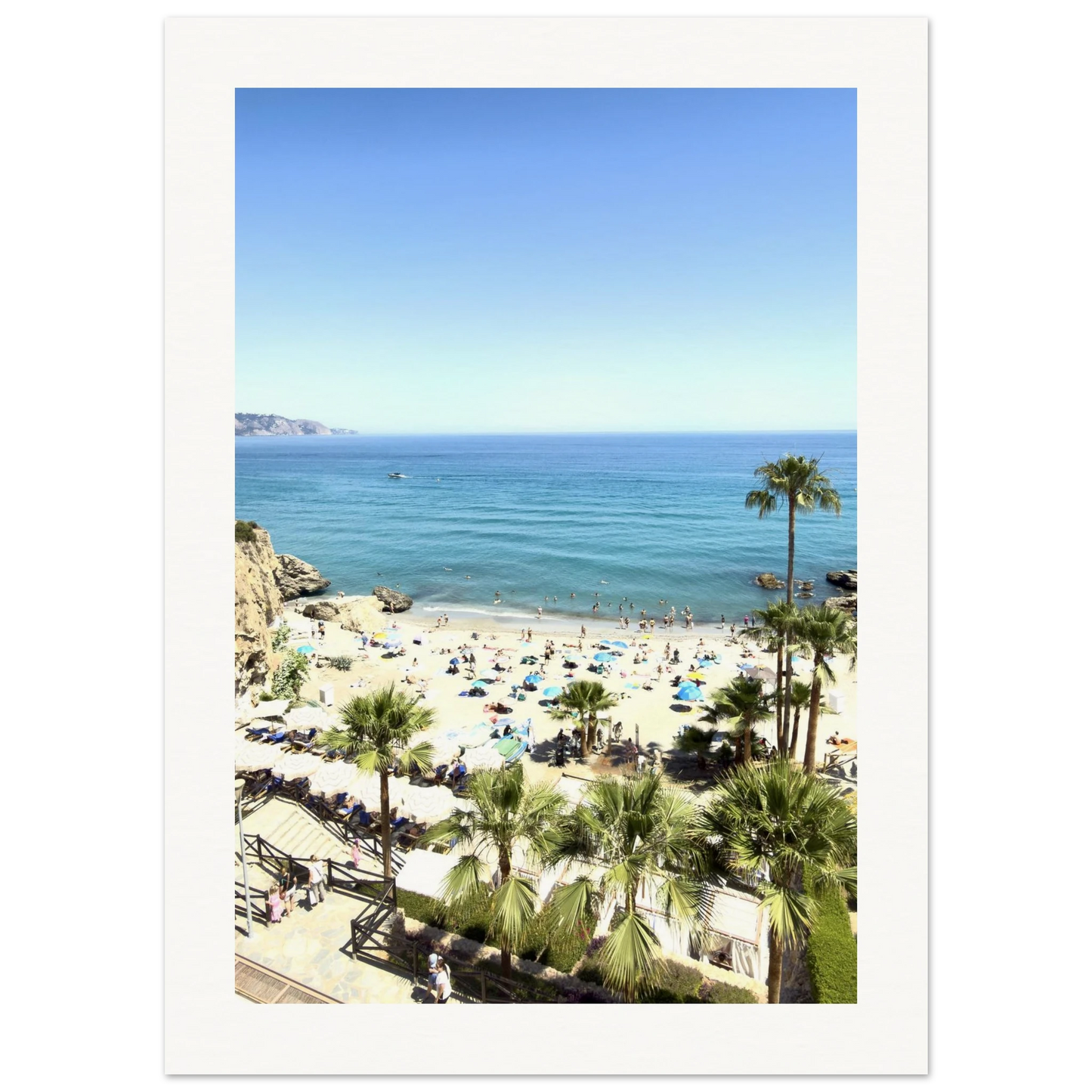 Calahonda Beach In Nerja Poster 13x18 cm 5x7″ Border