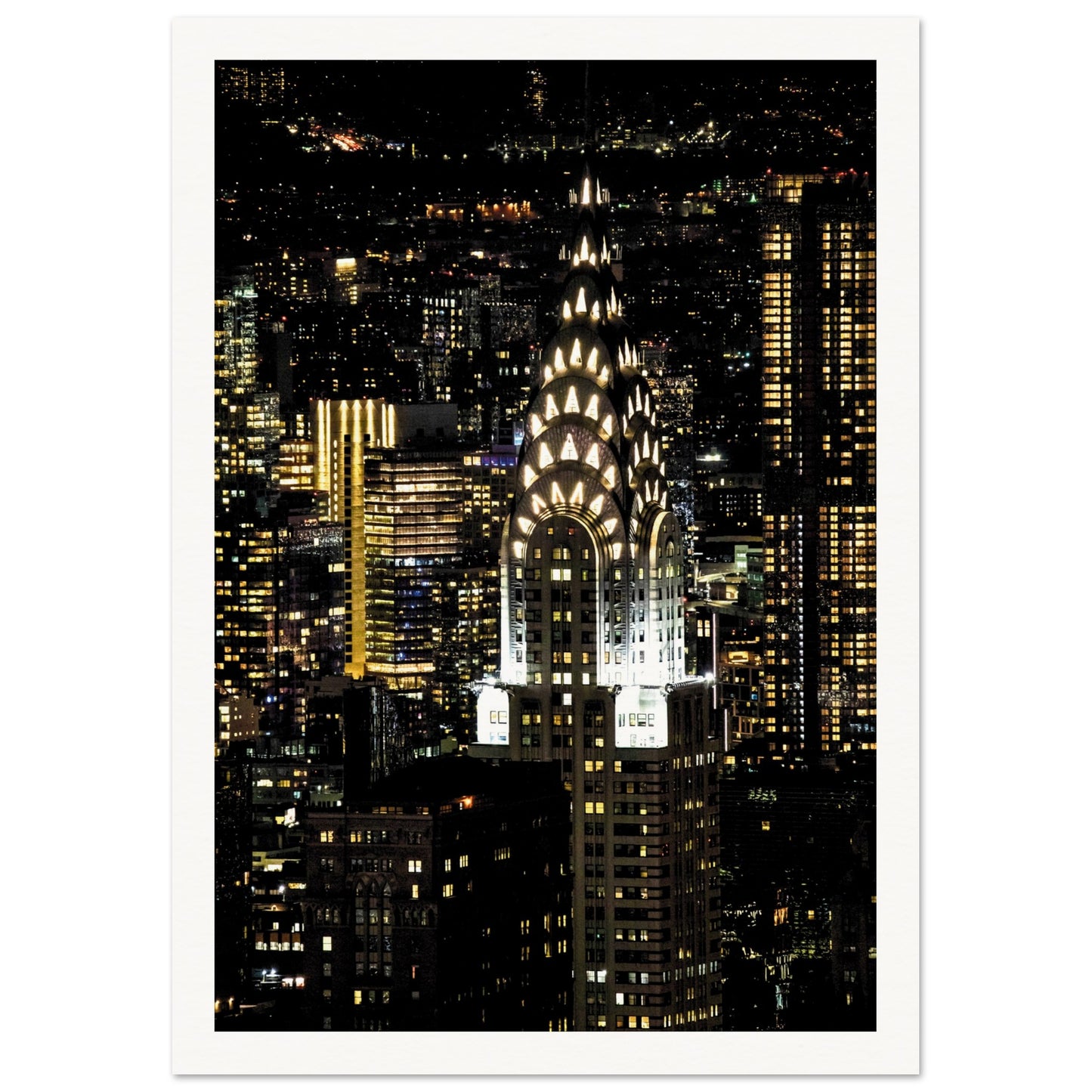 New York at Night Poster A4 (21x29.7 cm) Border