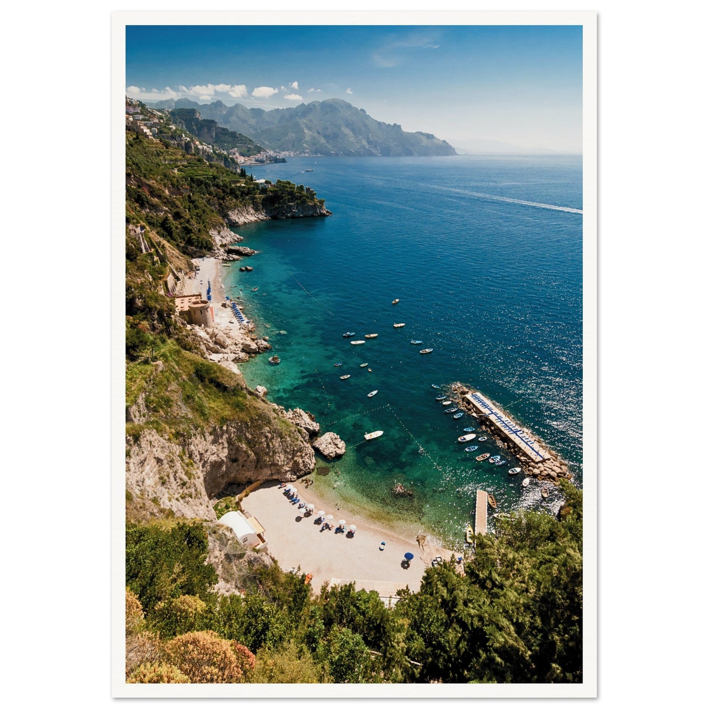 Amalfi Coast, Italy Poster A2 (42 x 59.4 cm) Border