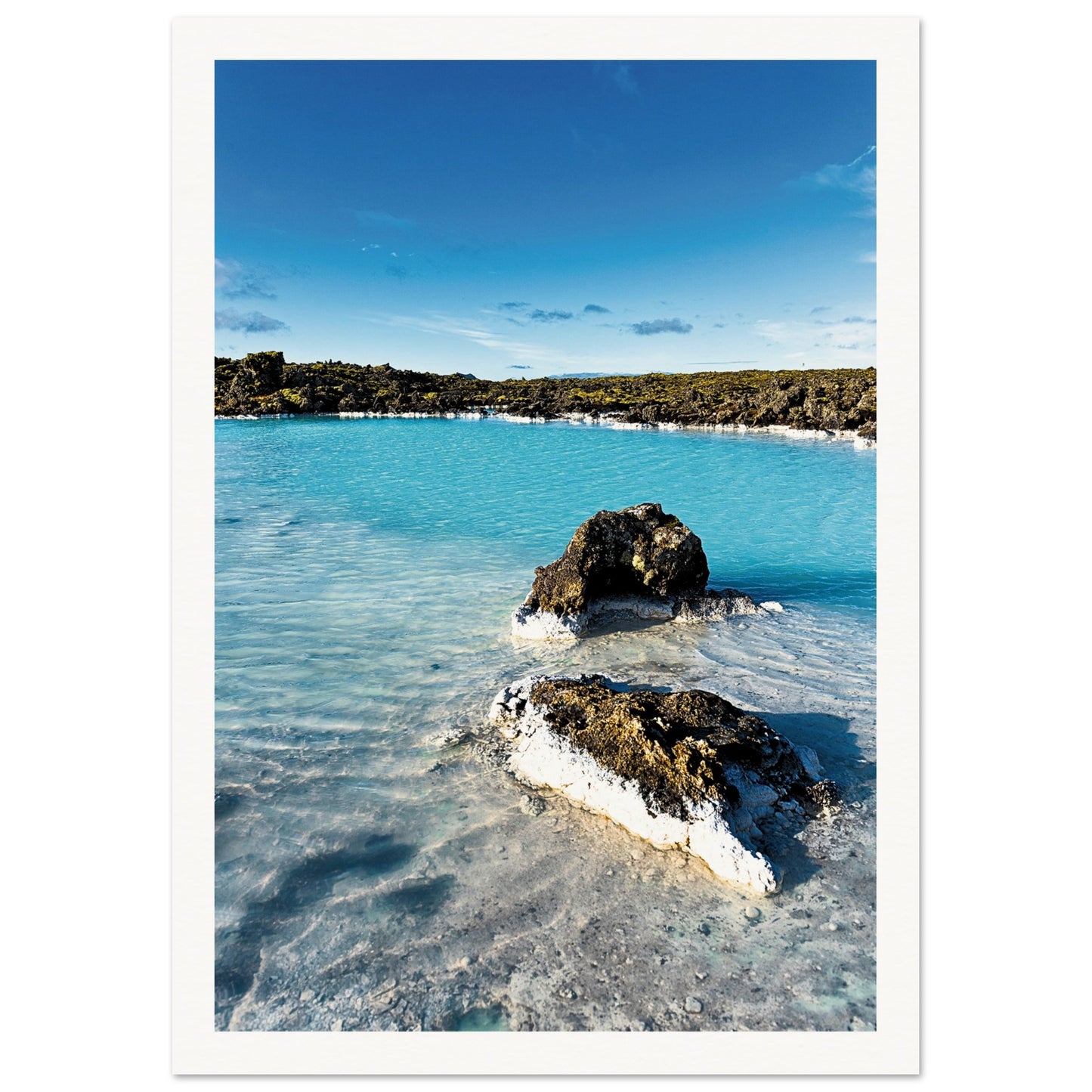Blue Lagoon South Iceland Poster 21x29.7 cm 8x12" Border