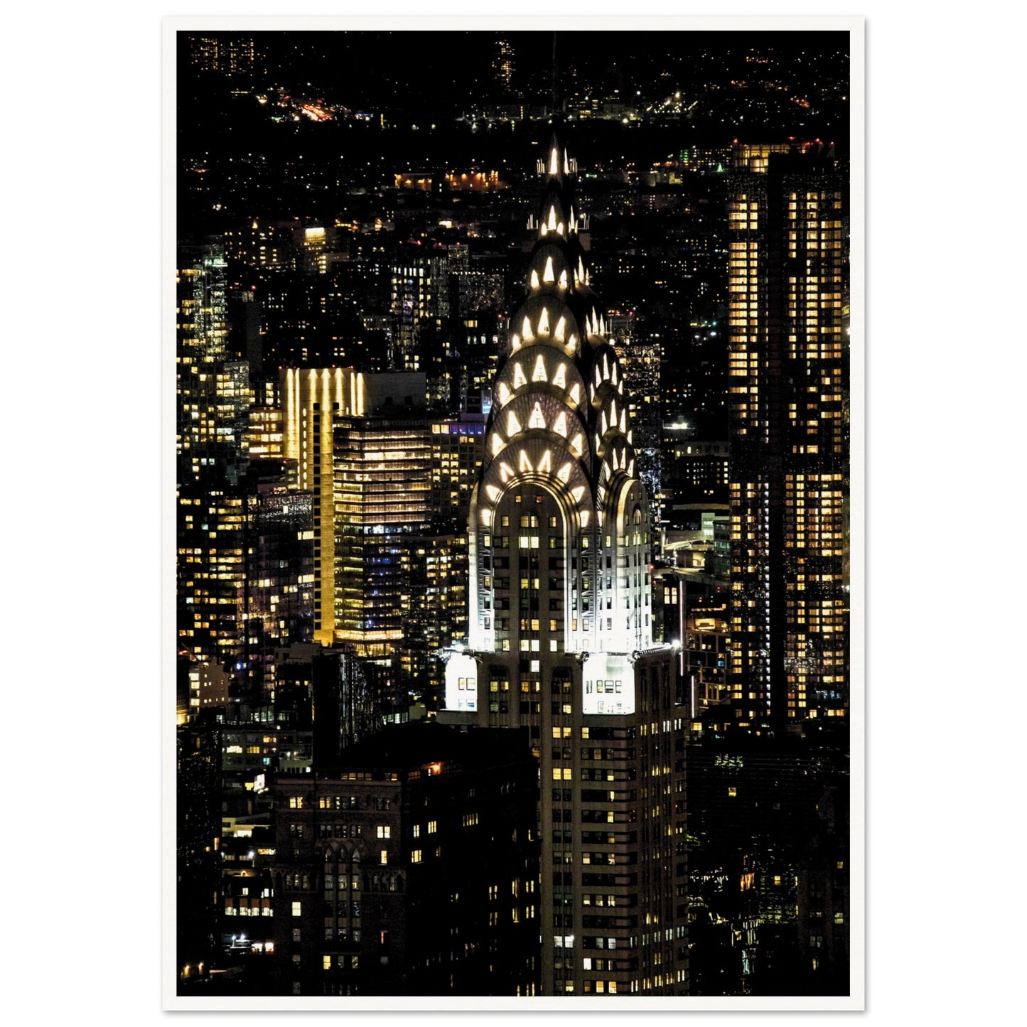 New York at Night Poster A1 (59.4 x 84.1 cm) Border