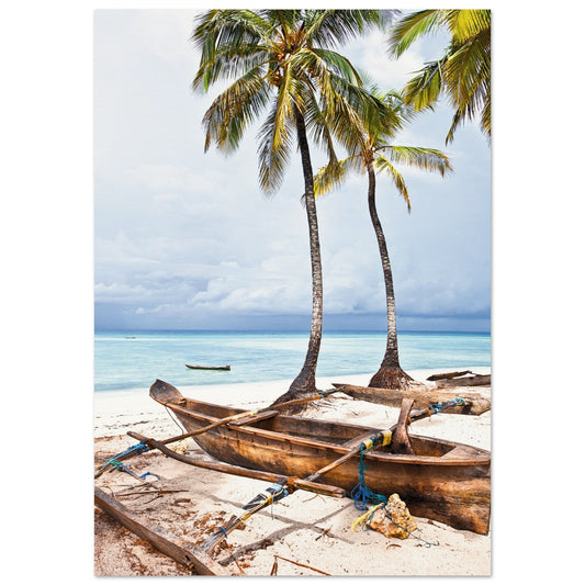 Zanzibar Beach Boat Poster 70x100 cm 28x40″ No Border
