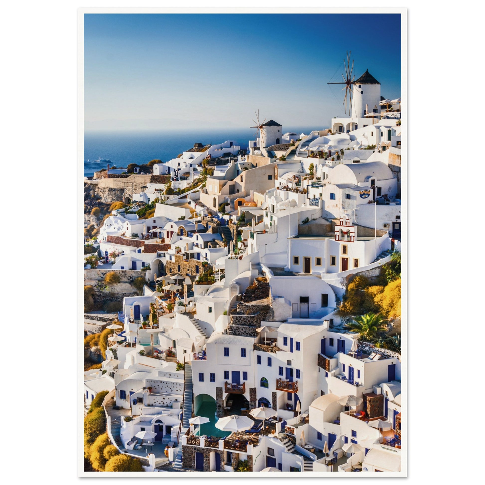 Whitewashed Building of Mykonos Poster