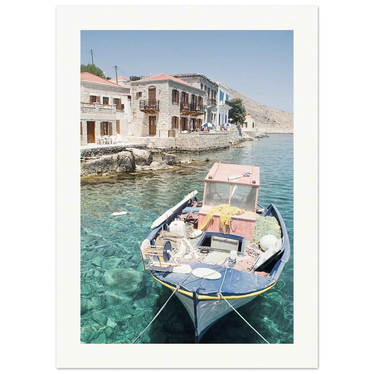 Shores of Crete Fishing Boat Poster