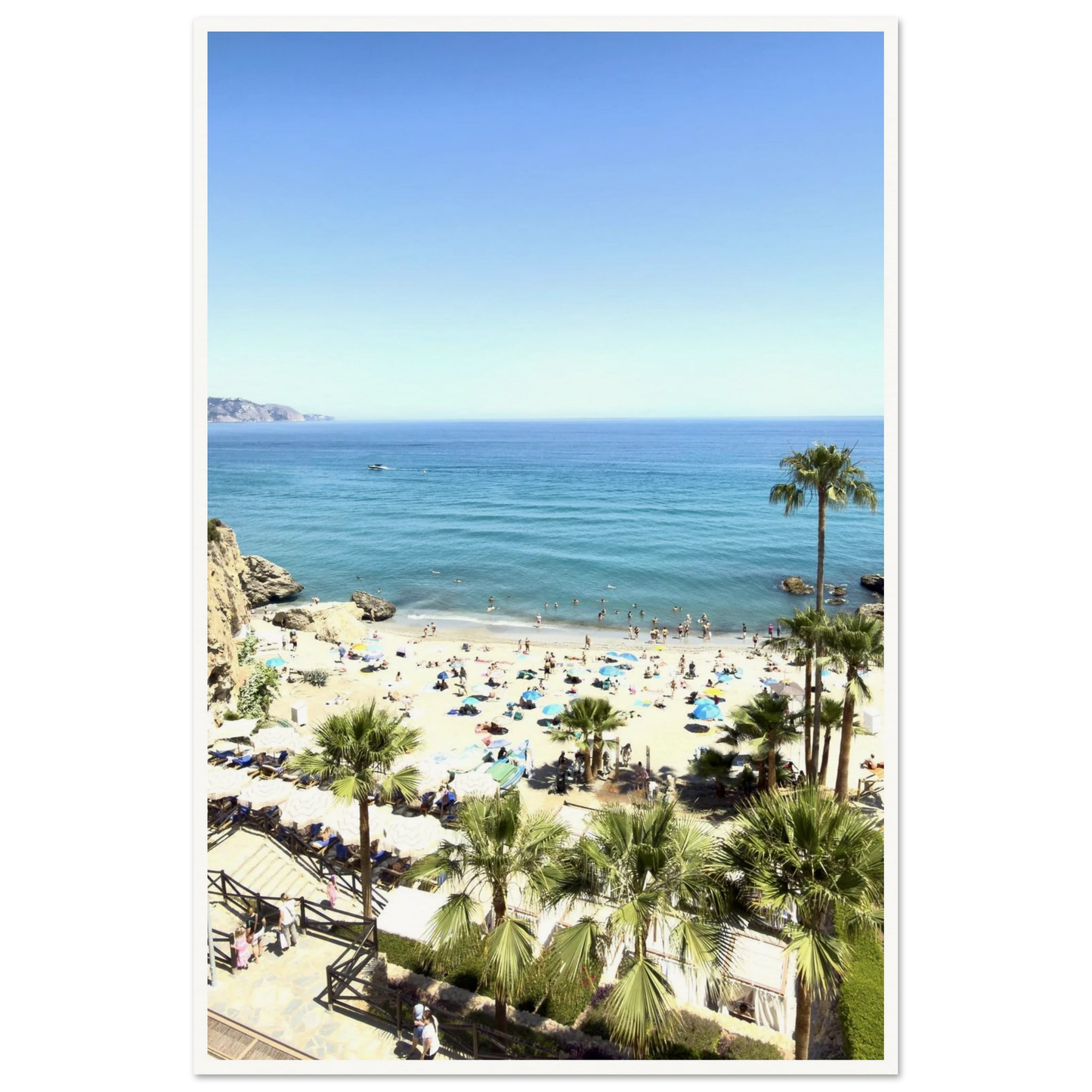 Calahonda Beach In Nerja Poster 60x90 cm 24x36″ Border
