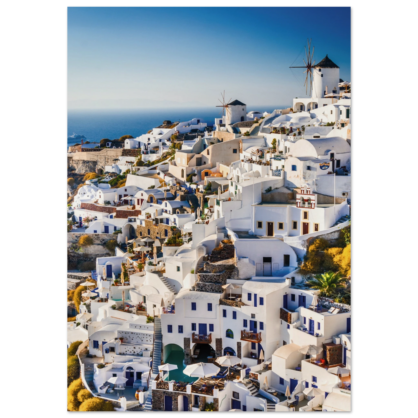 Whitewashed Building of Mykonos Poster 70x100 cm 28x40″ No Border