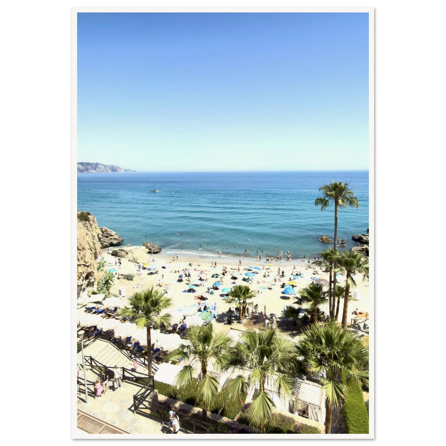 Calahonda Beach In Nerja Poster 70x100 cm 28x40″ Border