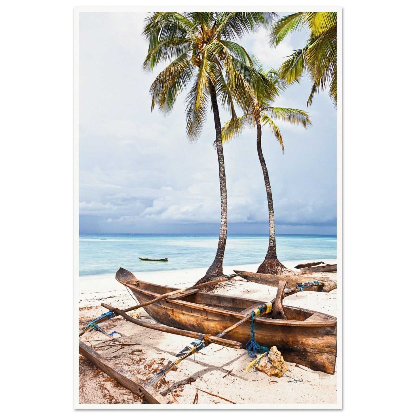 Zanzibar Beach Boat Poster 60x90 cm 24x36″ Border