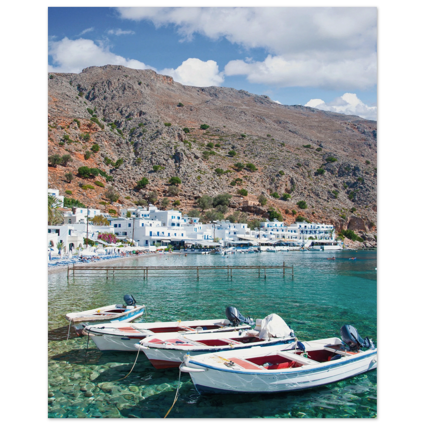A Few Boats in Crete Poster 40x50 cm 16x20″ No Border
