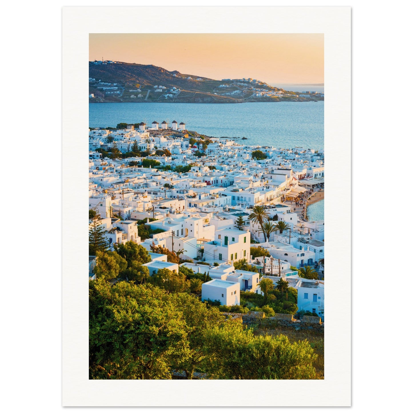 Quaint Village of Mykonos Poster 13x18 cm 5x7″ Border