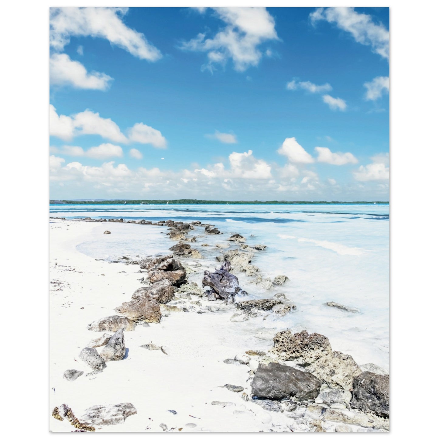 A Caribbean Sandy White Beach Poster 40x50 cm 16x20″ No Border