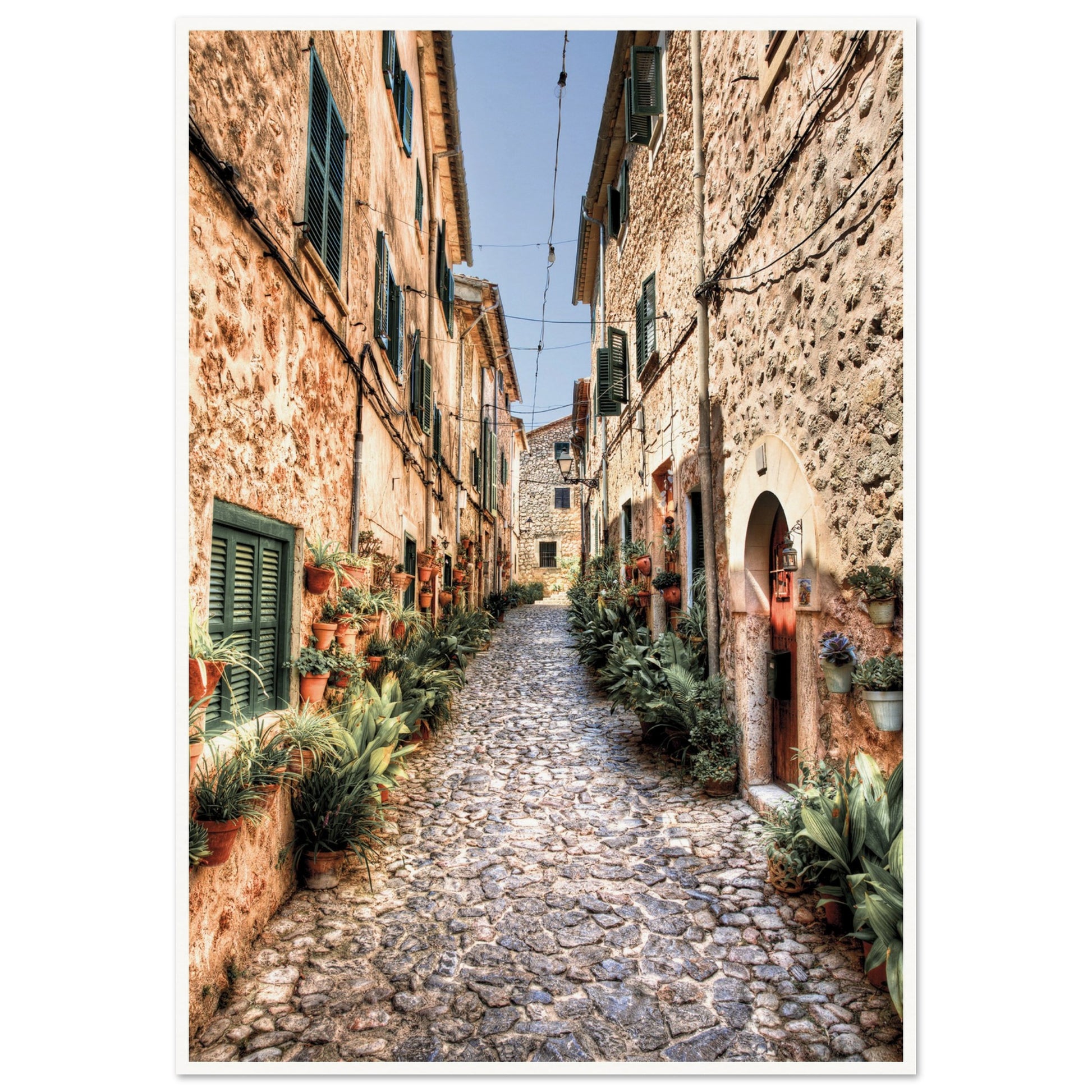 Valldemossa Hill Top Village Majorca Poster 70x100 cm 28x40″ Border