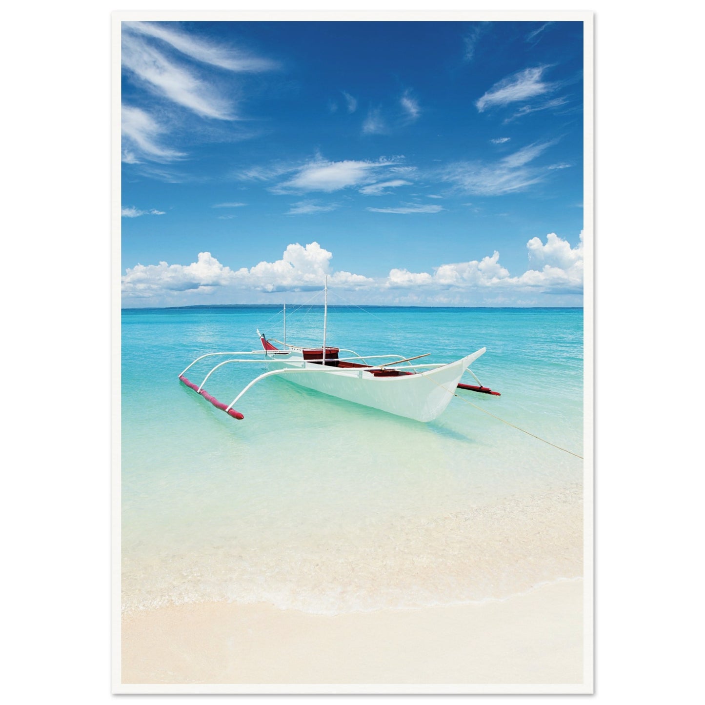 Boat on Bantanya Island, Philippines Poster A1 (59.4 x 84.1 cm) Border