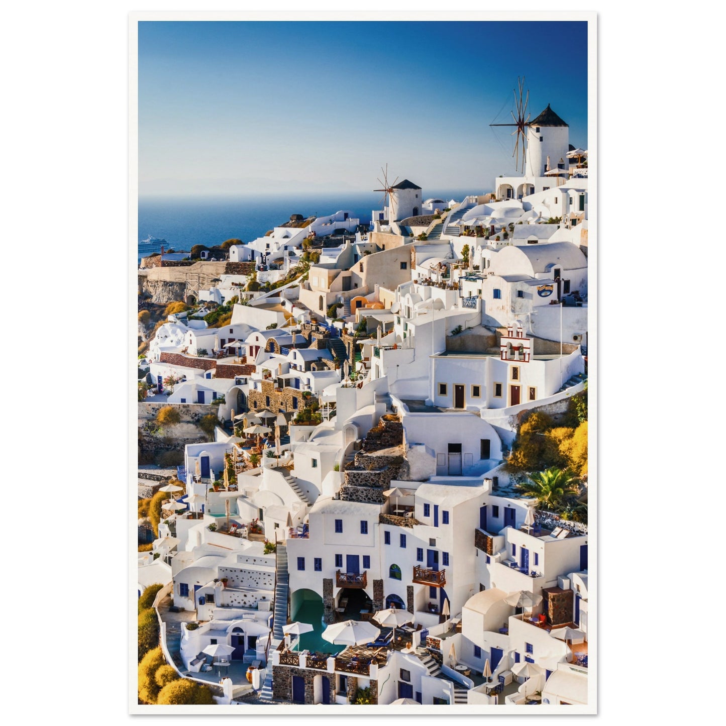 Whitewashed Building of Mykonos Poster