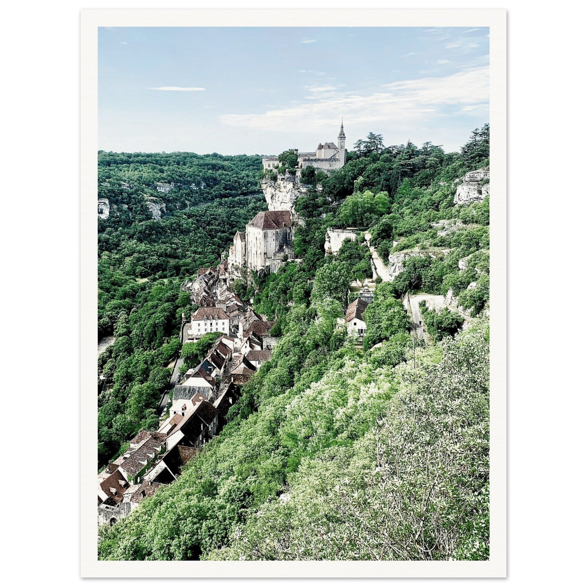 Rocamadour South Western France Poster 30x40 cm 12x16″ Border