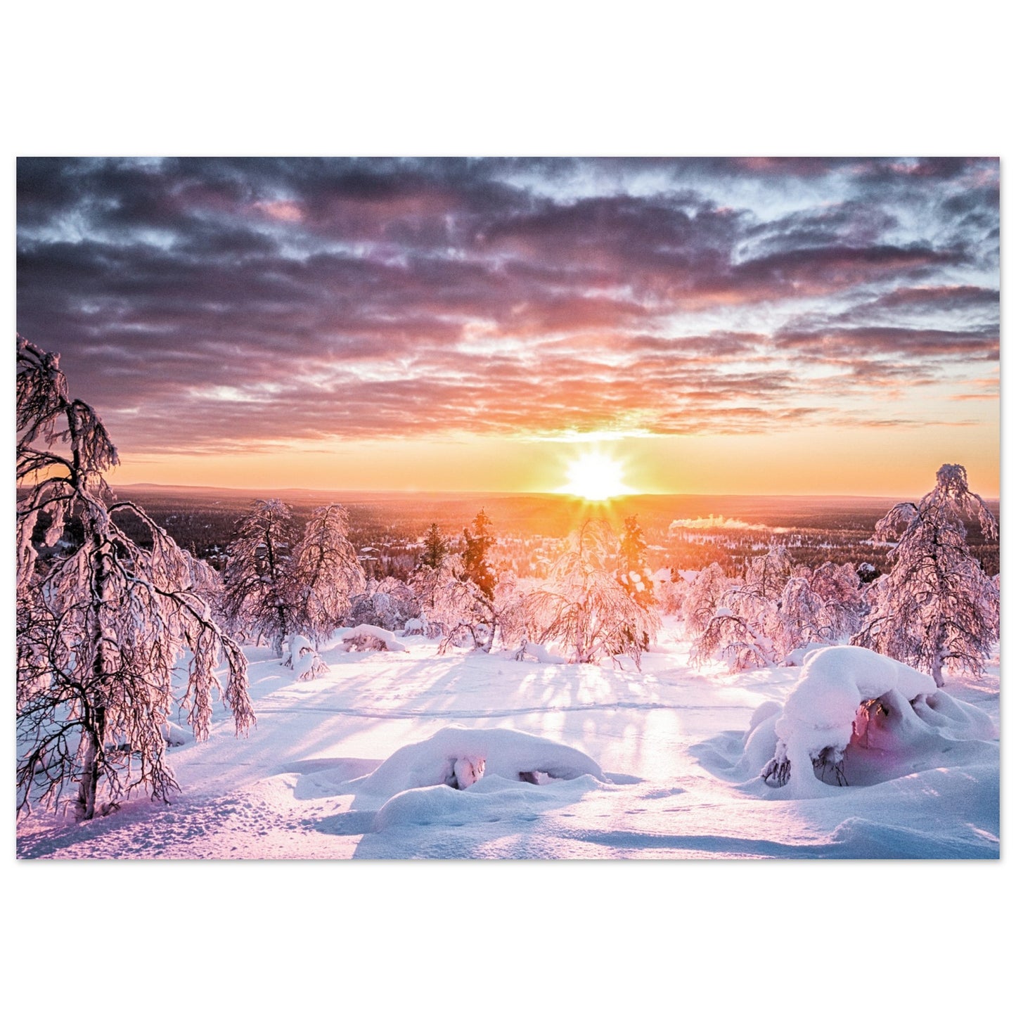 Scandinavian Winter Forest Poster 50x70 cm 20x28″ No Border