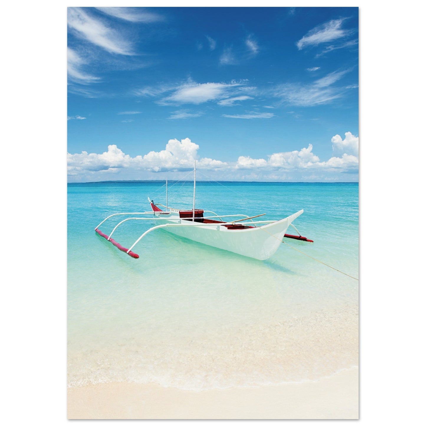 Boat on Bantanya Island, Philippines Poster A4 (21x29.7 cm ) No Border