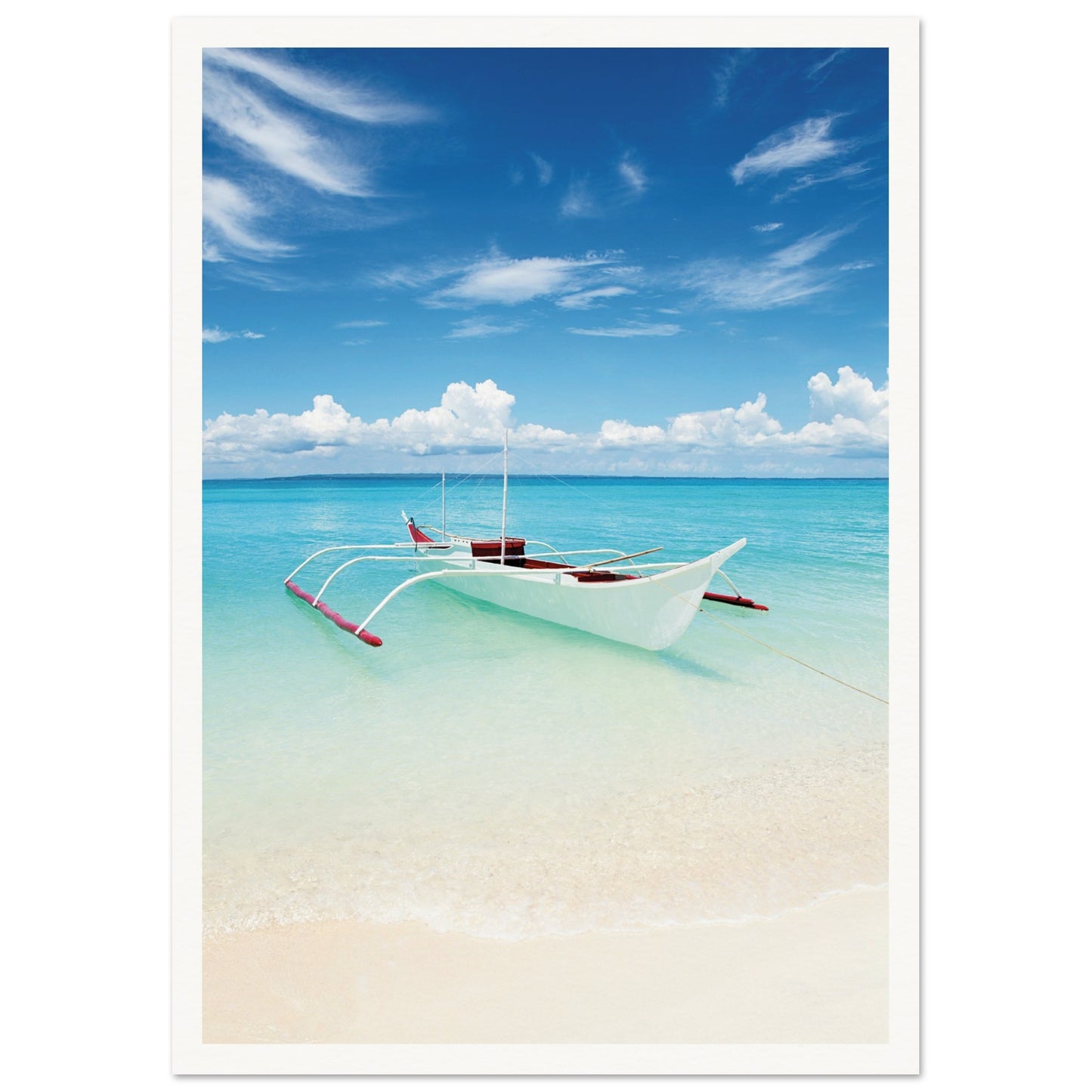 Boat on Bantanya Island, Philippines Poster A3 (29.7 x 42 cm) Border
