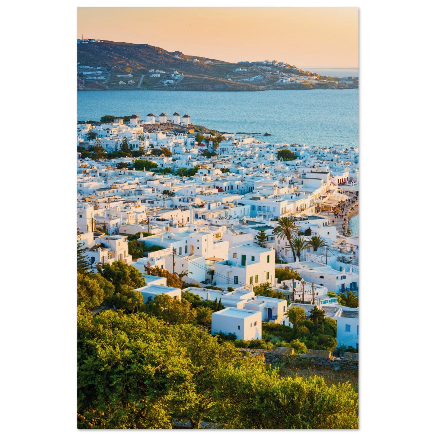 Quaint Village of Mykonos Poster 60x90 cm 24x36″ No Border