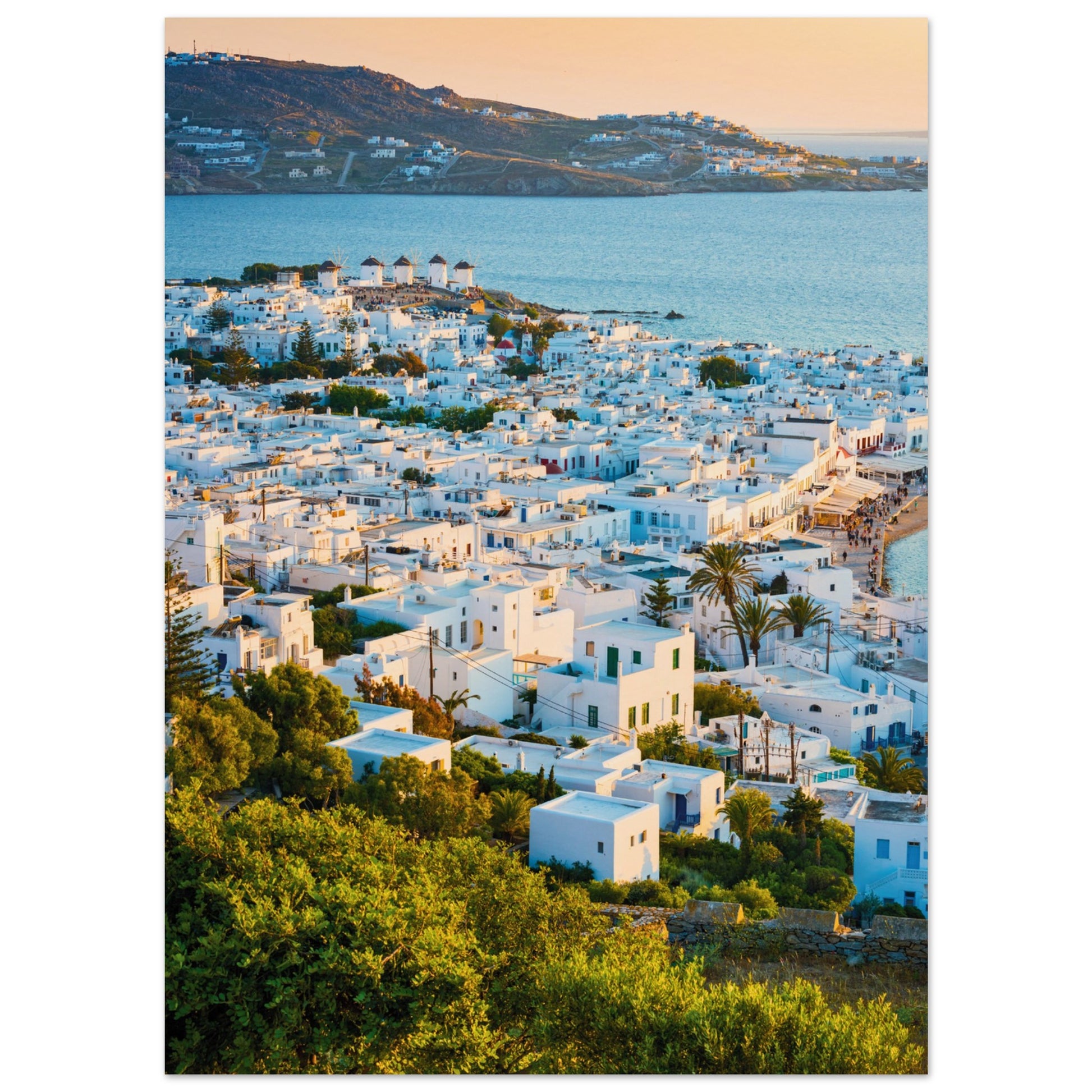 Quaint Village of Mykonos Poster 13x18 cm 5x7″ No Border