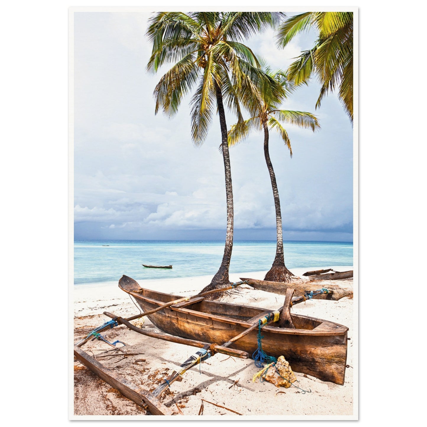 Zanzibar Beach Boat Poster 70x100 cm 28x40″ Border