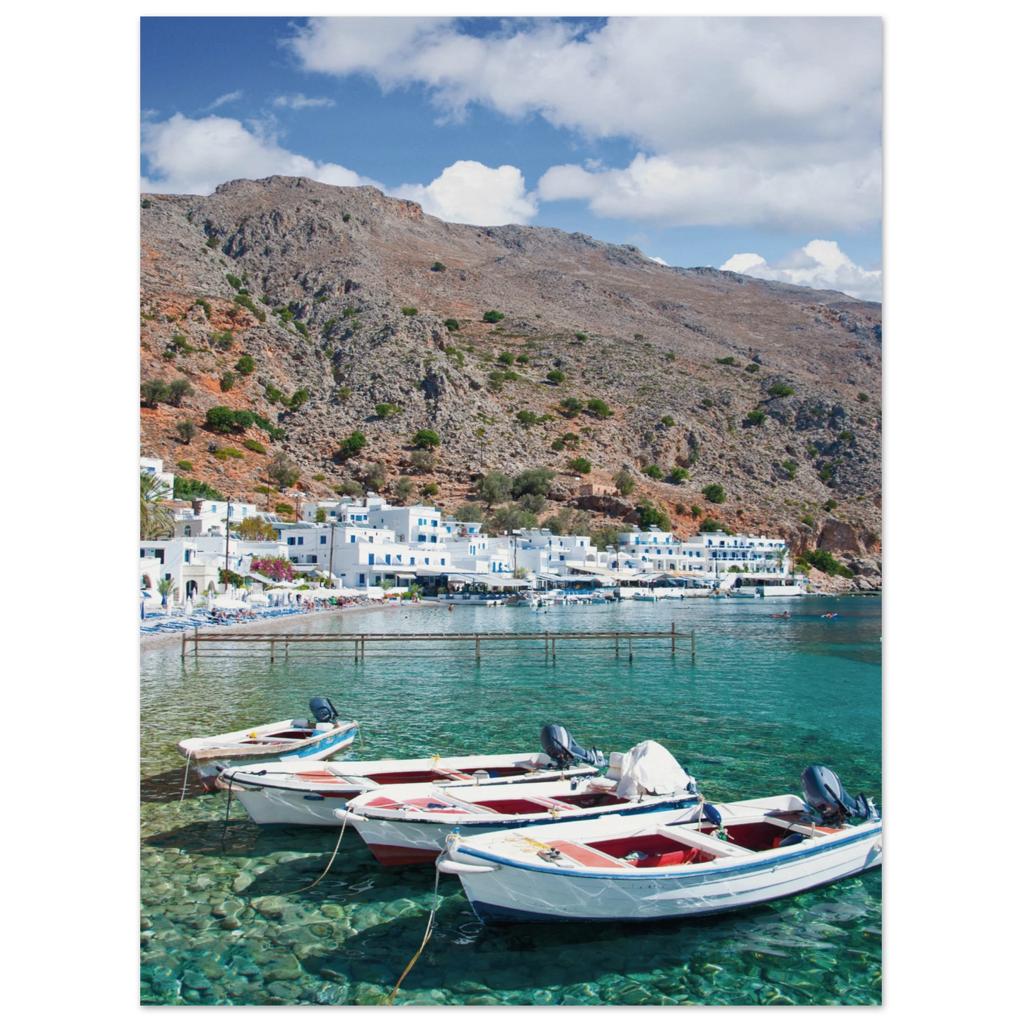 A Few Boats in Crete Poster 30x40 cm 12x16″ No Border