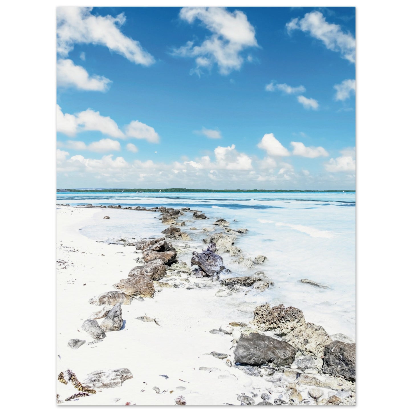 A Caribbean Sandy White Beach Poster 30x40 cm 12x16″ No Border
