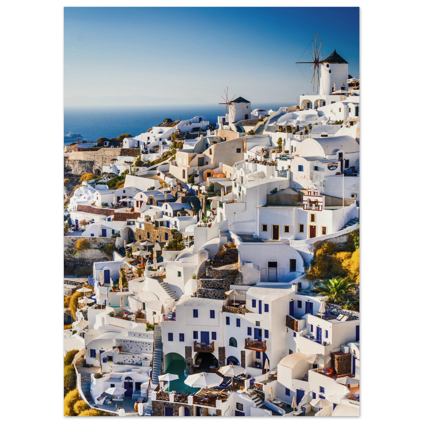 Whitewashed Building of Mykonos Poster 13x18 cm 5x7″ No Border