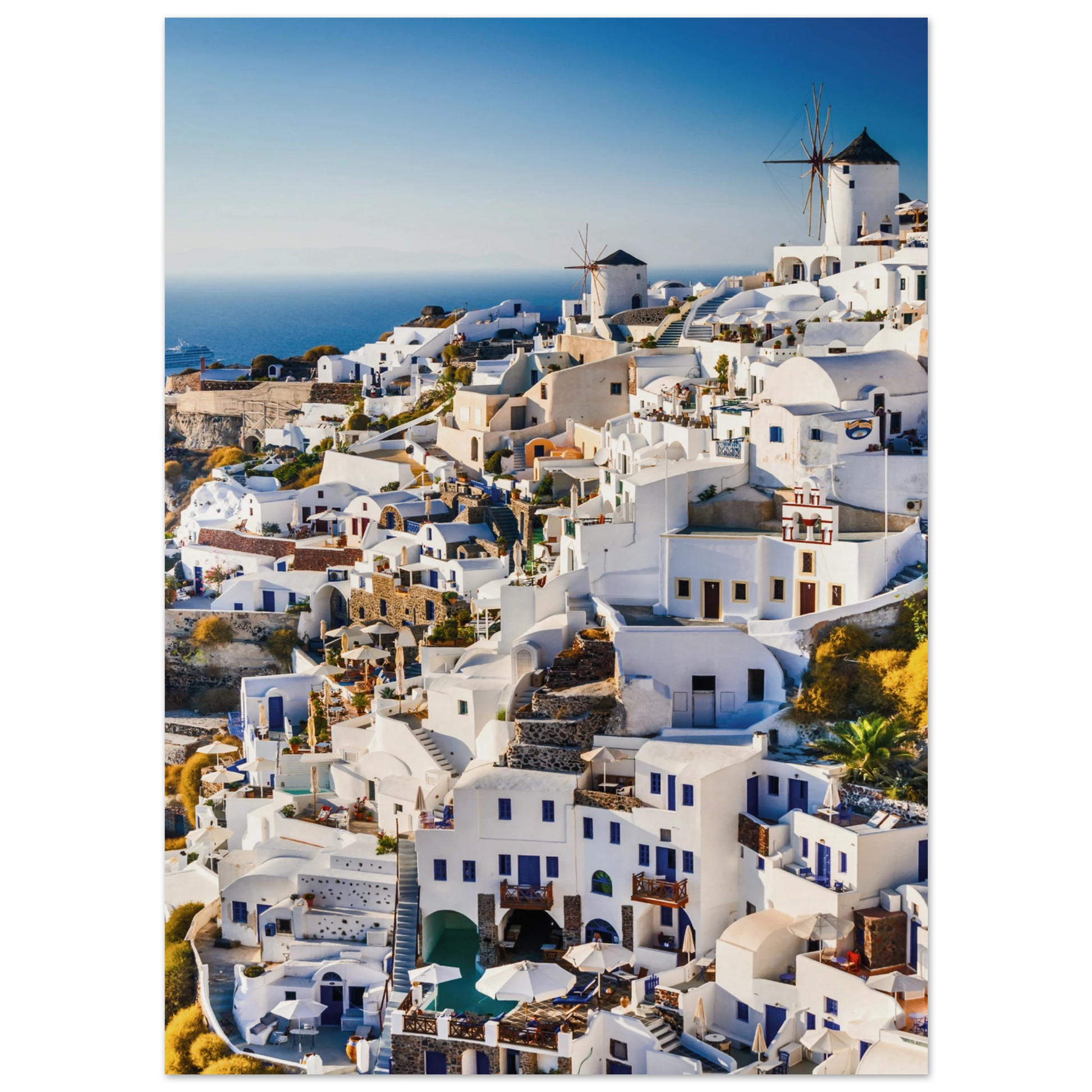 Whitewashed Building of Mykonos Poster 13x18 cm 5x7″ No Border
