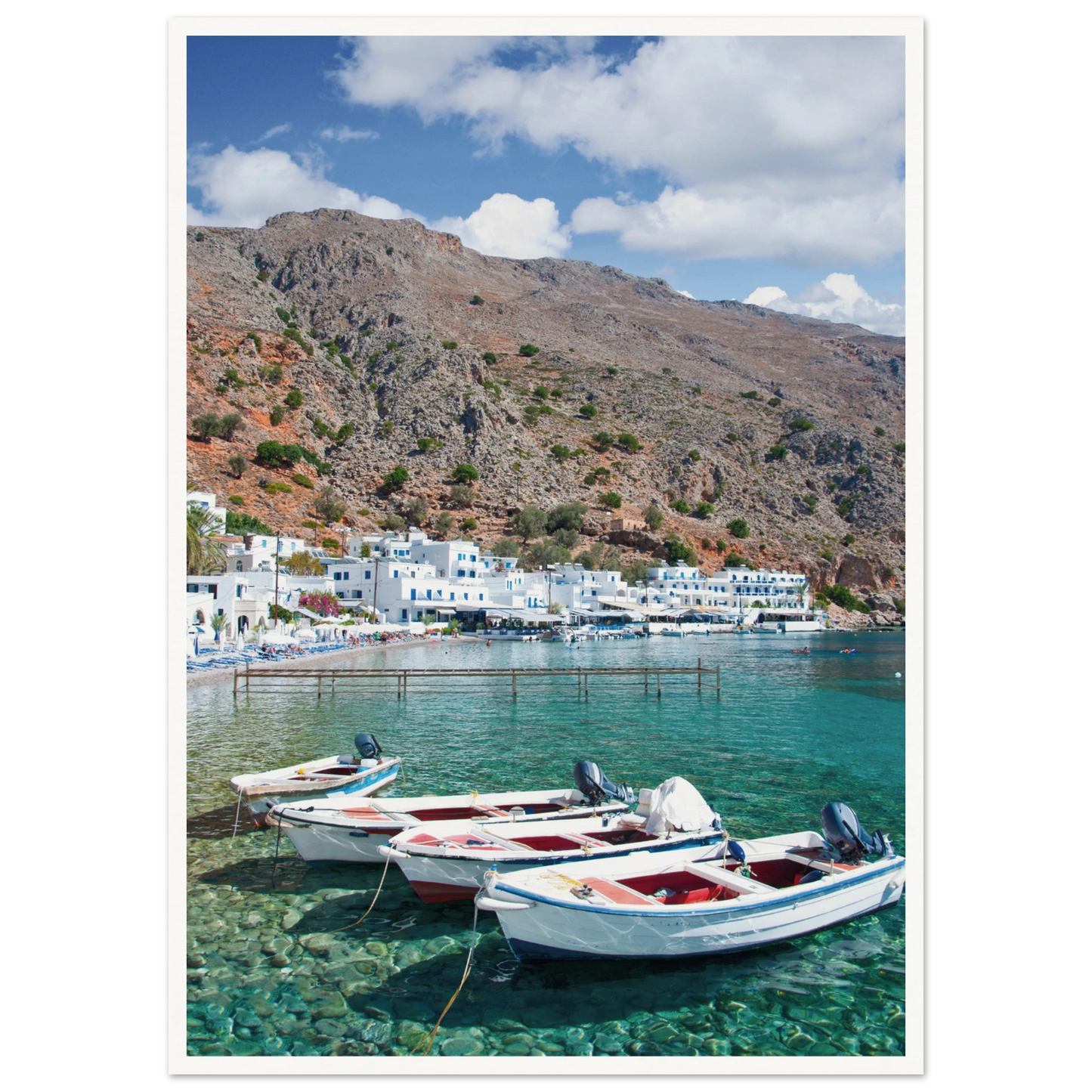 A Few Boats in Crete Poster 50x70 cm 20x28″ Border