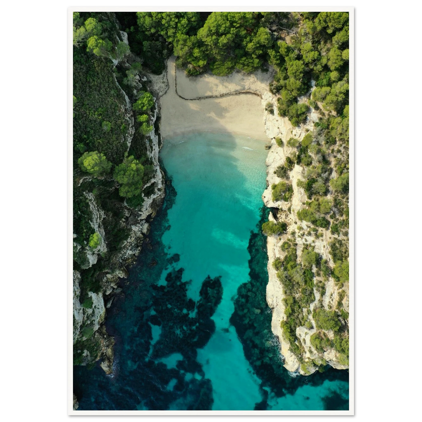 Menorca’s Turquoise Paradise Poster 70x100 cm 28x40″ Border