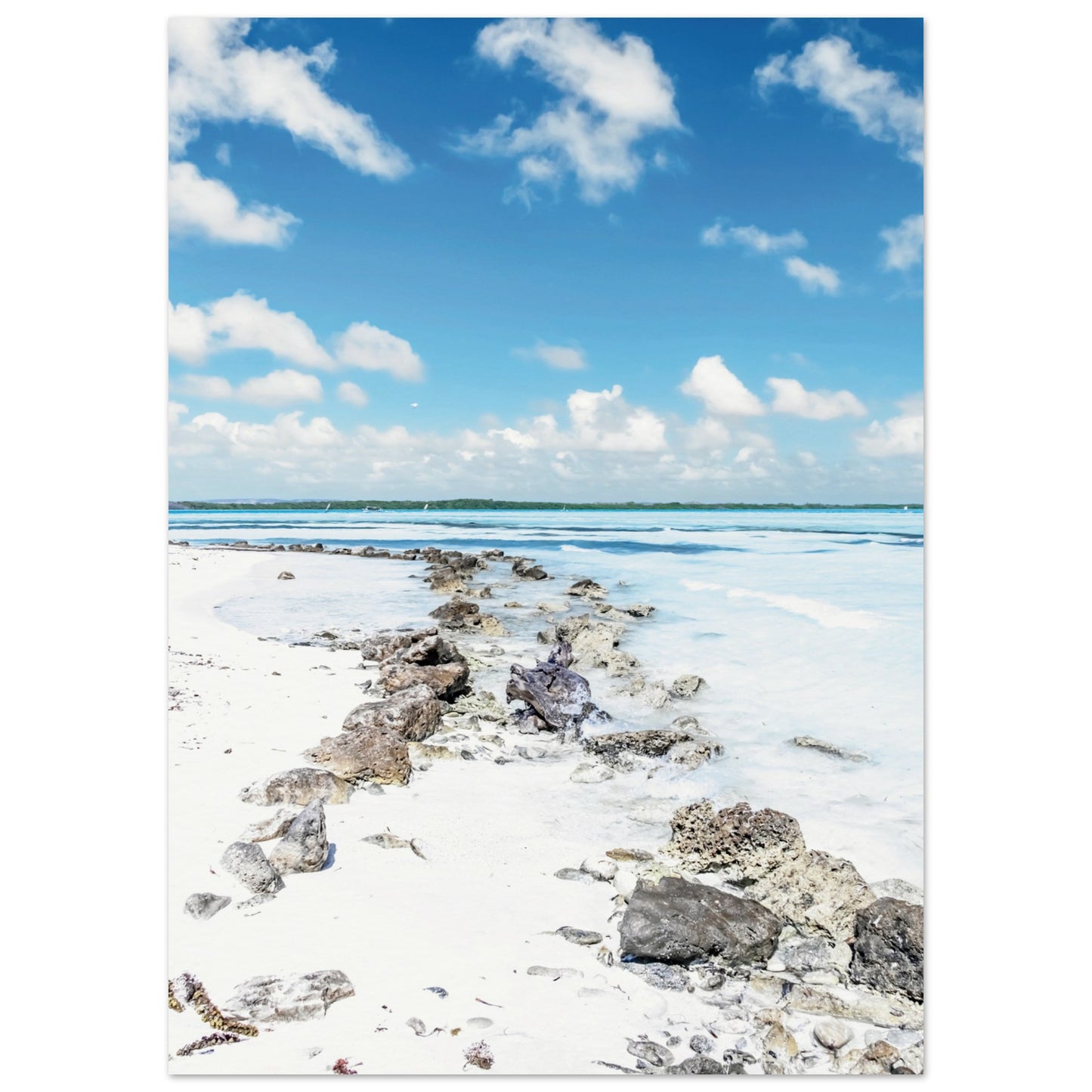 A Caribbean Sandy White Beach Poster 50x70 cm 20x28″ No Border
