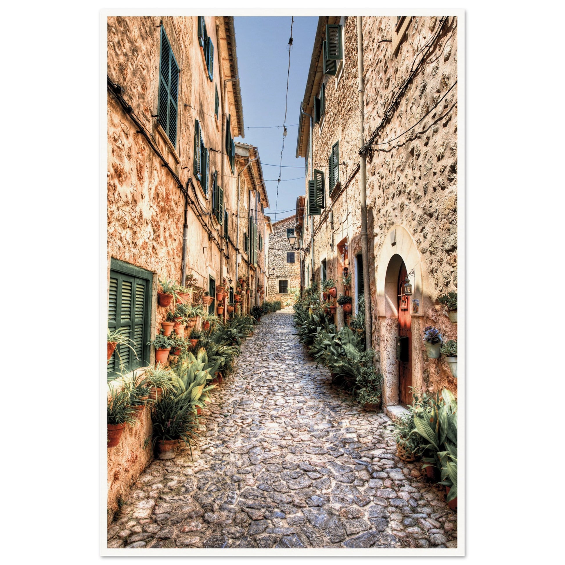 Valldemossa Hill Top Village Majorca Poster 60x90 cm 24x36″ Border