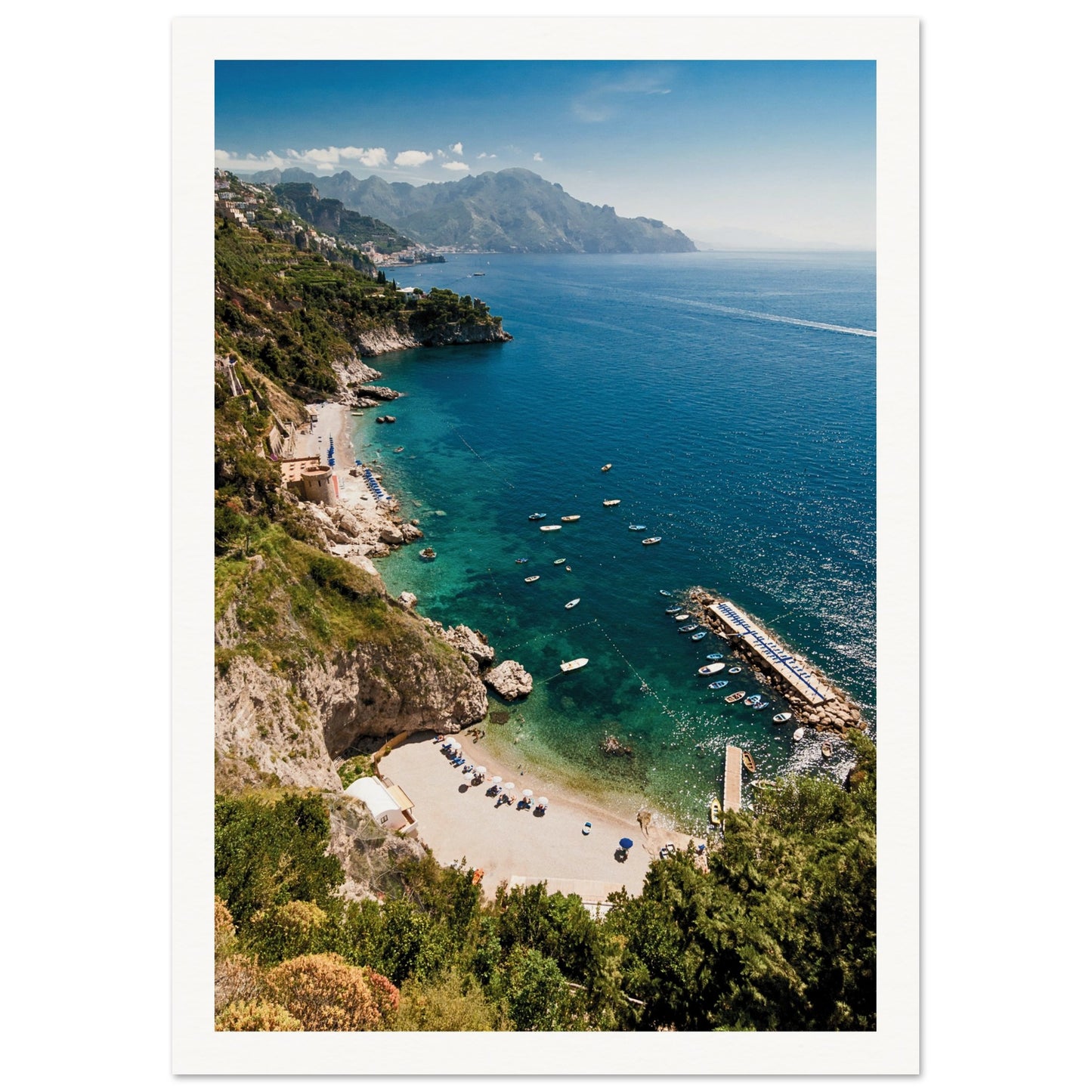 Amalfi Coast, Italy Poster A4 (21x29.7 cm) Border