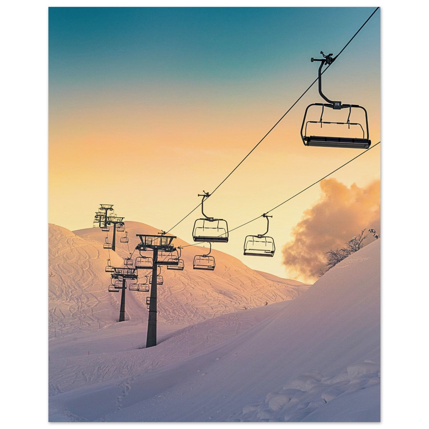 Golden Sunrise Ski Slovenia Poster 40x50 cm 16x20″ No Border