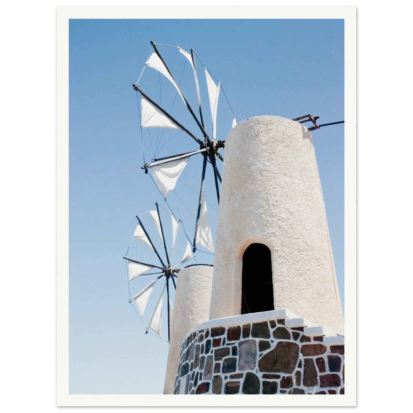 Mykonos Windmill Poster 30x40 cm 12x16″ Border