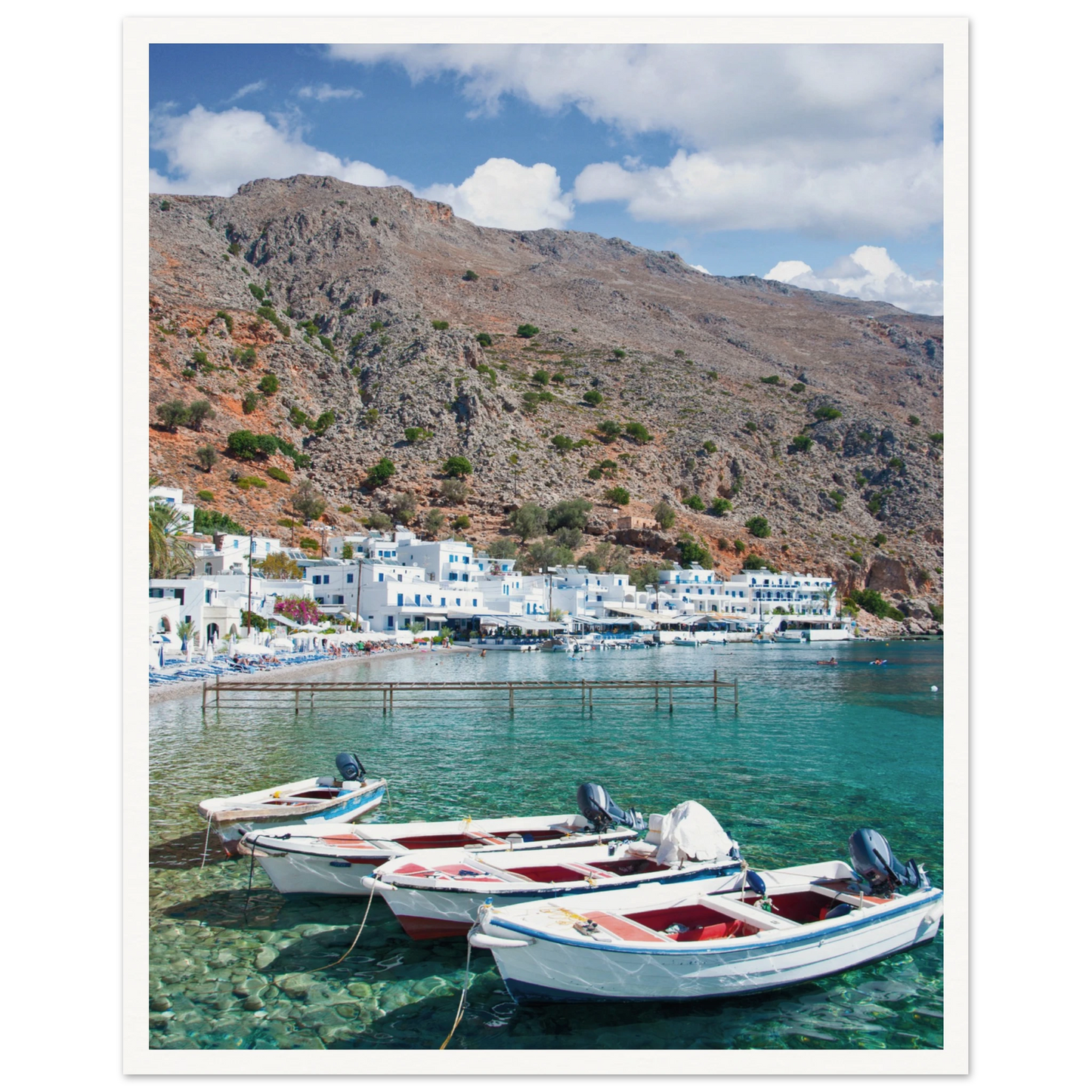 A Few Boats in Crete Poster 40x50 cm 16x20″ Border